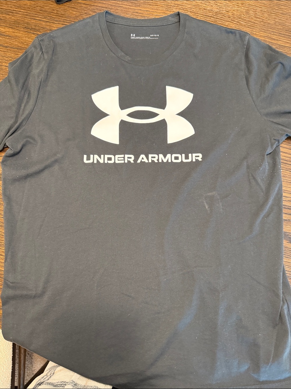 Under Armour Black Short Sleeve Tee with White Logo